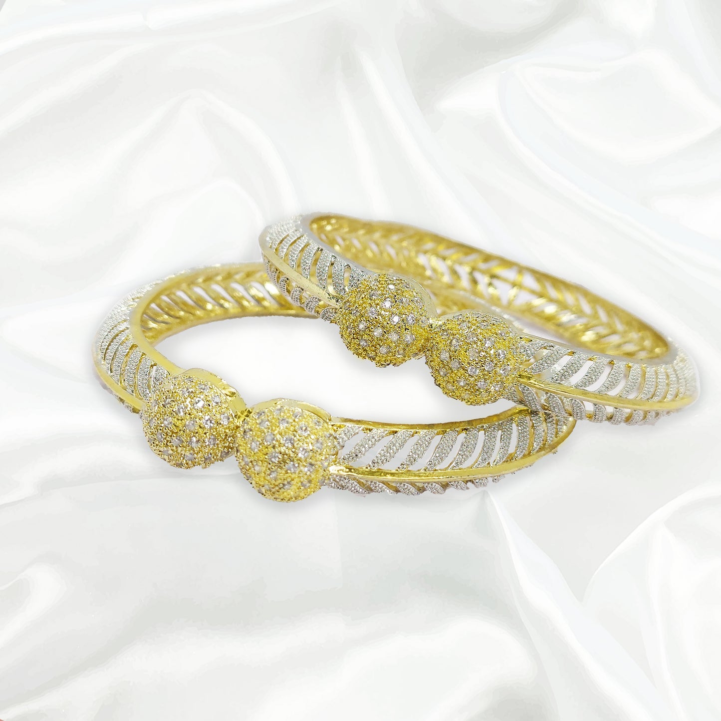 Gold Plated CZ Designer Bangle for Women