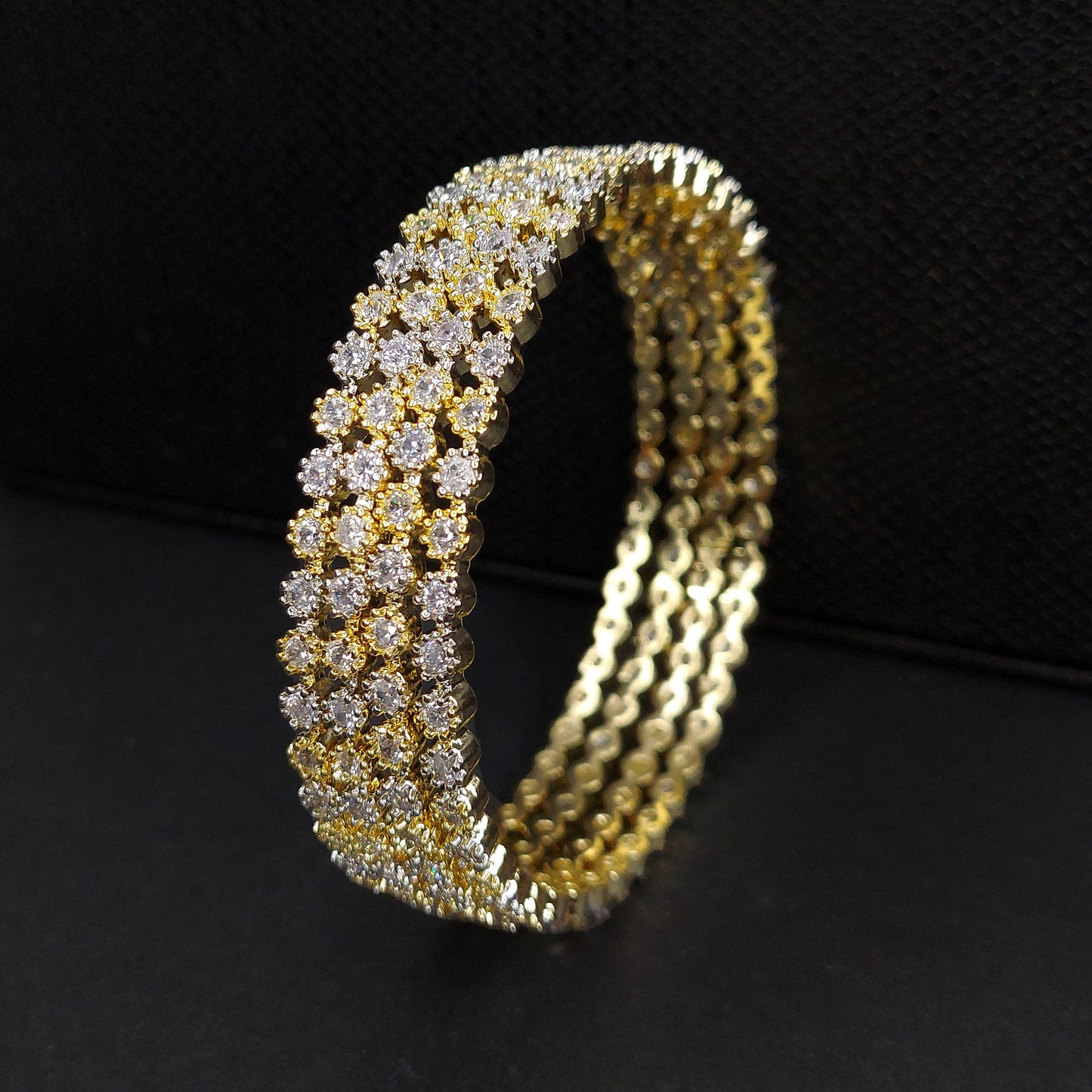 Gold Plated CZ Designer Bangle for Women