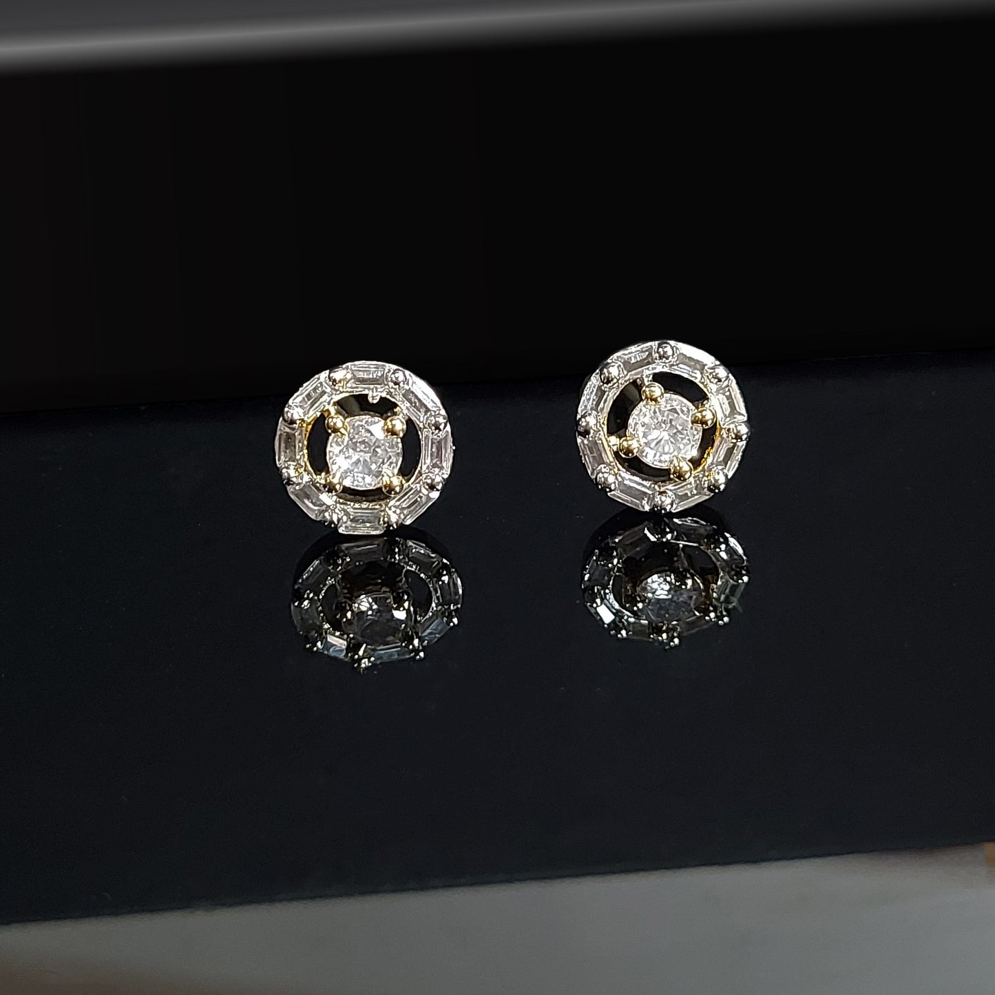 Gold Plated Elegant American Diamond Studded Pendant Set