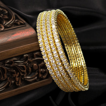 Gold Plated American Diamond Studded Bangles