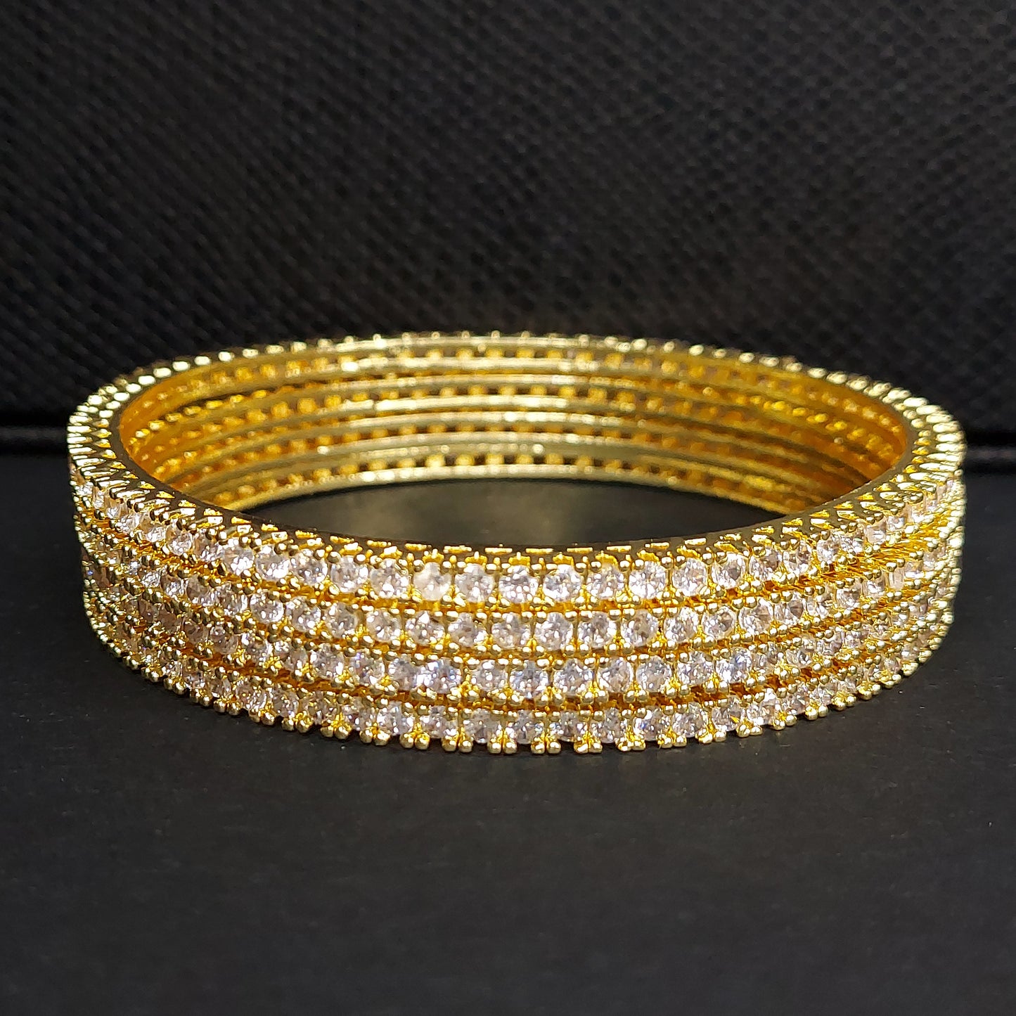 Gold Plated American Diamond Studded Bangles