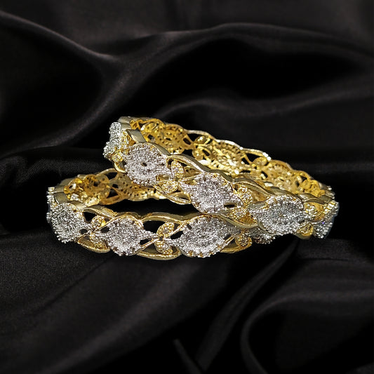 Gold Plated Cubic Zirconia Fascinating Bangles for Women