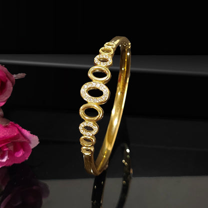 Gold Plated Dazzling American Diamond Anti Tarnish Bracelet