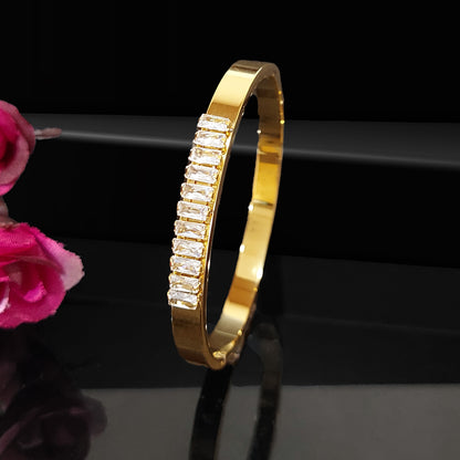 Gold Plated Gorgeous CZ American Diamond Anti Tarnish Bracelet