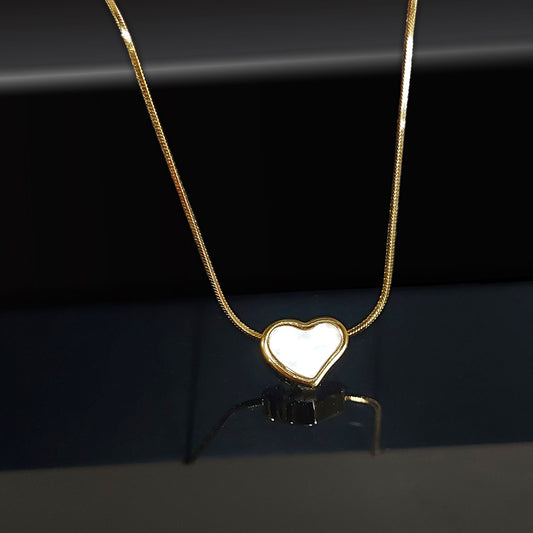 Heart Shaped Gold Plated Sparkling Anti Tarnish MOP Pendant