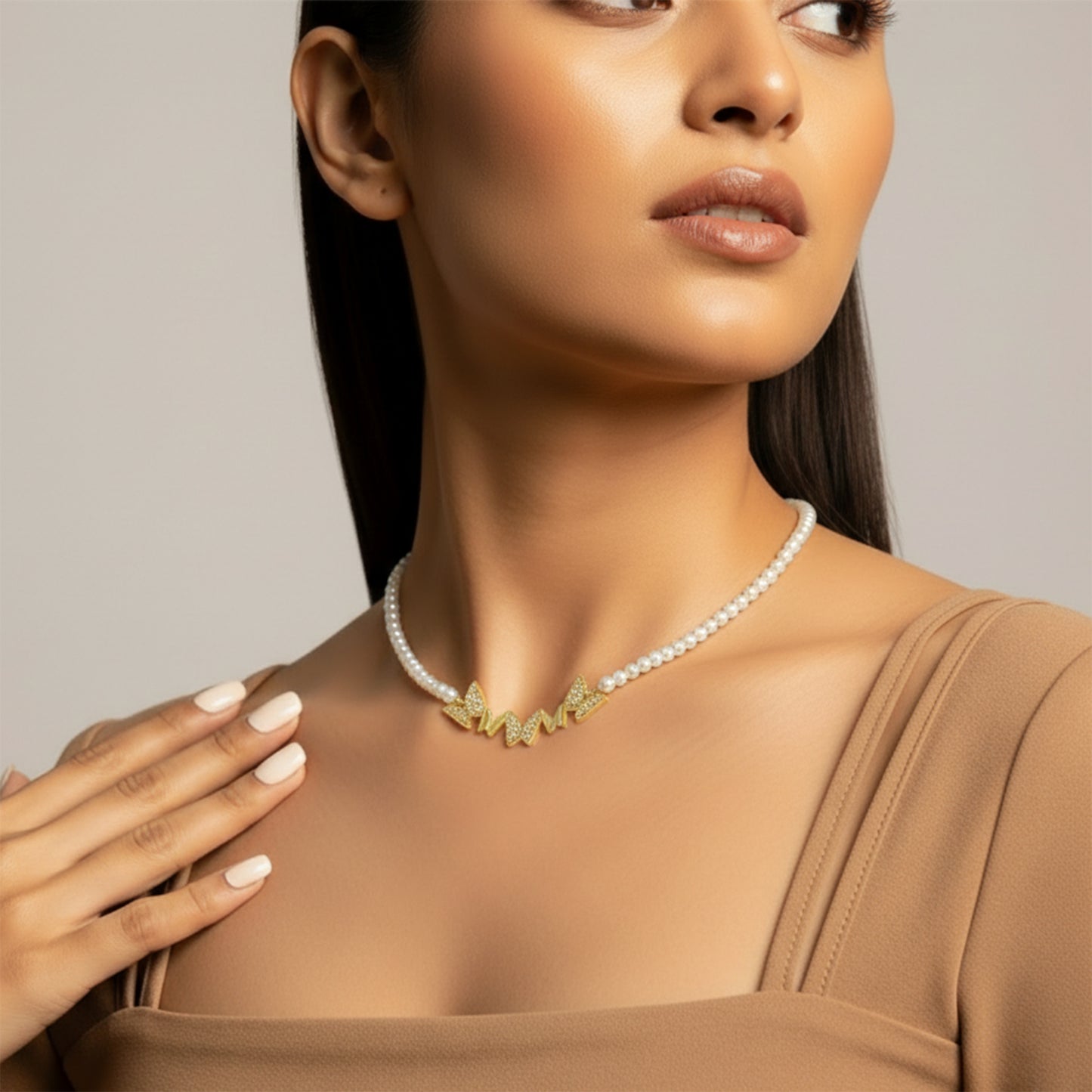 Gold Plated Anti Tarnish Butterfly Mother of Pearls Pendant